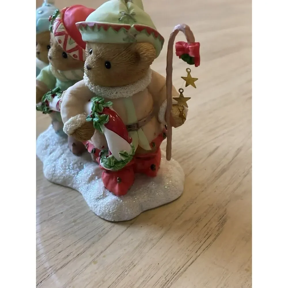 Cherished Teddies Adam Karen Katelyn Bringing A Sweet Season Candy Cane LOW REG